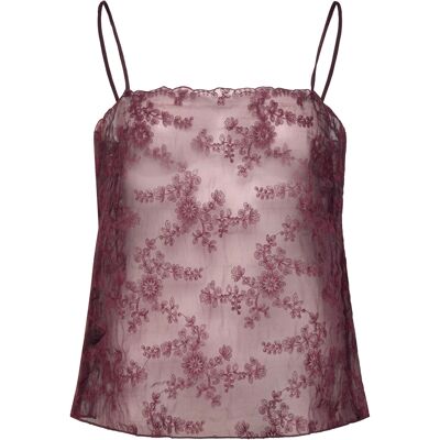 Mango Embroidered Sheer Top M DARK RED M Mango Embroidered Sheer Top M DARK RED M