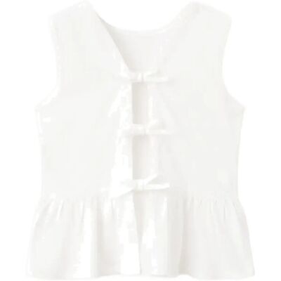 Mango Embroidered Detail Bow Top 9-10 NATURAL WHITE 9-10 Mango Embroidered Detail Bow Top 9-10 NATURAL WHITE 9-10