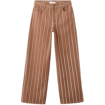 Mango Straight Striped Jeans 40 MEDIUM BROWN 40 Mango Straight Striped Jeans 40 MEDIUM BROWN 40