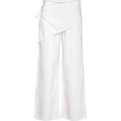 Mango Jean Wide Leg Removable Scarf 32 NATURAL WHITE 32 Mango Jean Wide Leg Removable Scarf 32 NATURAL WHITE 32