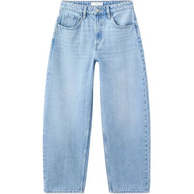Mango High-Waisted Barrel Jeans 34 OPEN BLUE 34 Mango High-Waisted Barrel Jeans 34 OPEN BLUE 34