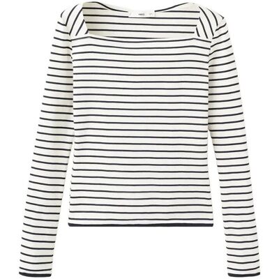 Mango Cotton Boat Neck T-Shirt M NATURAL WHITE M Mango Cotton Boat Neck T-Shirt M NATURAL WHITE M