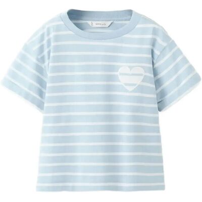 Mango Striped T-Shirt With Embroidered Detail 5-6 LT-PASTEL BLUE 5-6 Mango Striped T-Shirt With Embroidered Detail 5-6 LT-PASTEL BLUE 5-6
