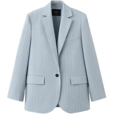 Mango Pinstripe Suit Blazer XL MEDIUM BLUE XL Mango Pinstripe Suit Blazer XL MEDIUM BLUE XL
