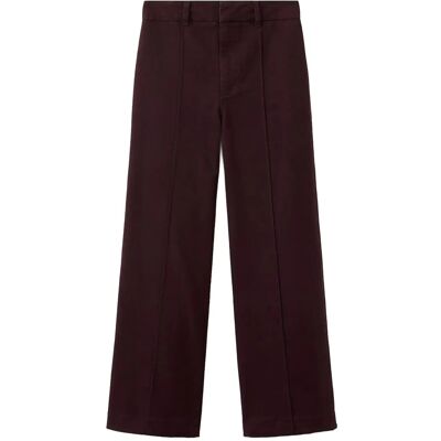 Mango High-Waisted Wide Leg Jeans With Stitching 44 DARK RED 44 Mango High-Waisted Wide Leg Jeans With Stitching 44 DARK RED 44