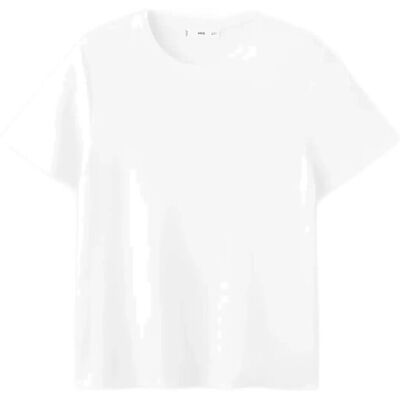 Mango Short-Sleeved Cotton T-Shirt L WHITE L Mango Short-Sleeved Cotton T-Shirt L WHITE L