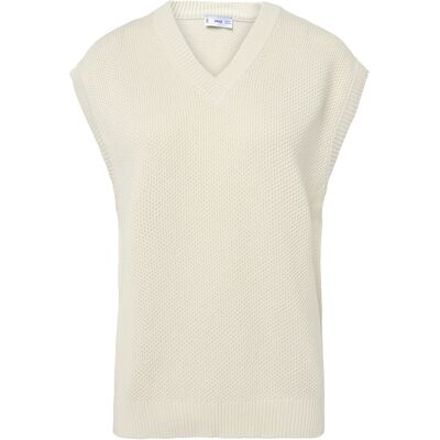 Mango Microstructure Knit Gilet L/XL LIGHT BEIGE L/XL Mango Microstructure Knit Gilet L/XL LIGHT BEIGE L/XL
