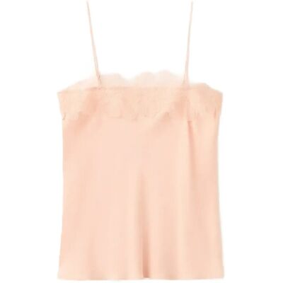 Mango Lace Trim Top XS PINK XS Mango Lace Trim Top XS PINK XS