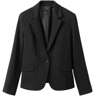 Mango Fitted Suit Blazer 40 BLACK 40 Mango Fitted Suit Blazer 40 BLACK 40