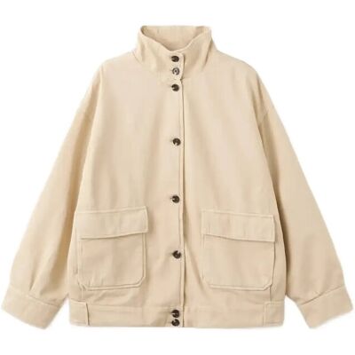 Mango Denim Parka With A Stand-Up Collar XL YELLOW XL Mango Denim Parka With A Stand-Up Collar XL YELLOW XL