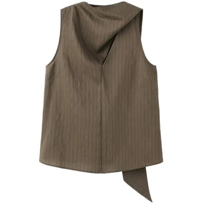 Mango Striped Foulard Top XL BROWN XL Mango Striped Foulard Top XL BROWN XL