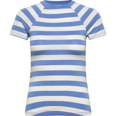 Mango Striped Print T-Shirt XS MEDIUM BLUE XS Mango Striped Print T-Shirt XS MEDIUM BLUE XS
