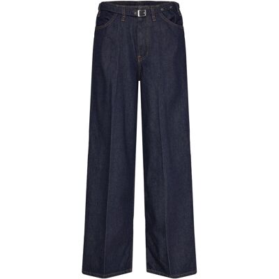 Mango Rinse-Wash Wide Leg Jeans With Belt 34 OPEN BLUE 34 Mango Rinse-Wash Wide Leg Jeans With Belt 34 OPEN BLUE 34