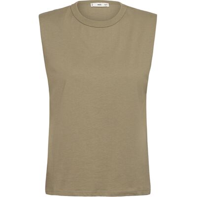 Mango Short-Sleeved Cotton T-Shirt S BEIGE - KHAKI S Mango Short-Sleeved Cotton T-Shirt S BEIGE - KHAKI S
