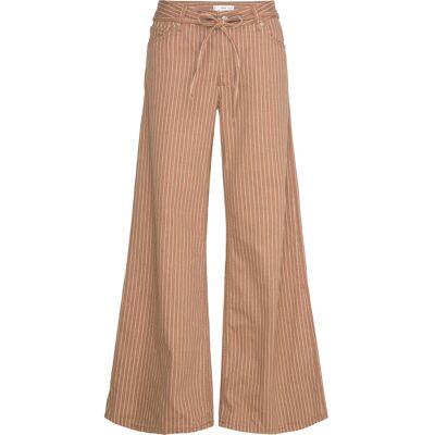 Mango Wide Leg Jeans With Stripes And Belt 34 MEDIUM BROWN 34 Mango Wide Leg Jeans With Stripes And Belt 34 MEDIUM BROWN 34