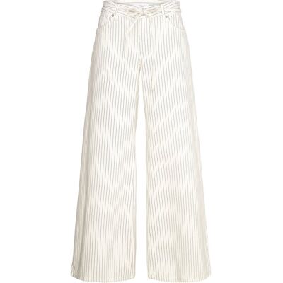 Mango Wide Leg Jeans With Stripes And Belt 32 NATURAL WHITE 32 Mango Wide Leg Jeans With Stripes And Belt 32 NATURAL WHITE 32