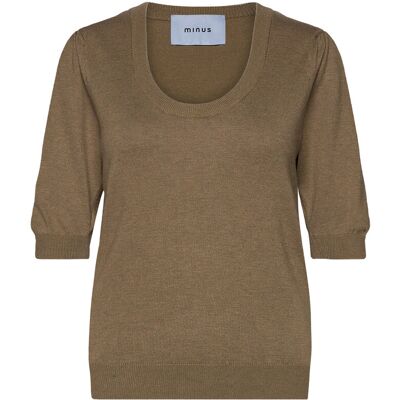 Minus Mspam Scoop Neck Knit T-Shirt XS GOTHIC OLIVE MELANGE XS Minus Mspam Scoop Neck Knit T-Shirt XS GOTHIC OLIVE MELANGE XS