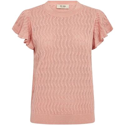 MOS MOSH Mmganna Pattern O-Neck Knit Top M PEACHY M MOS MOSH Mmganna Pattern O-Neck Knit Top M PEACHY M