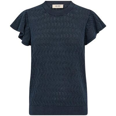 MOS MOSH Mmganna Pattern O-Neck Knit Top L SALUTE NAVY L MOS MOSH Mmganna Pattern O-Neck Knit Top L SALUTE NAVY L