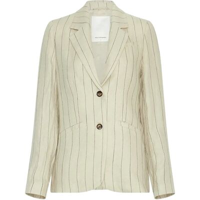 MSCH Copenhagen Mschclaritte Loose Blazer Stp XL BLEACH SAND/BLK XL MSCH Copenhagen Mschclaritte Loose Blazer Stp XL BLEACH SAND/BLK XL