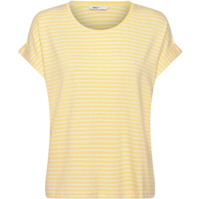 ONLY Onlmoster Stripe S/S O-Neck Top Jrs Noos XS PALE BANANA XS ONLY Onlmoster Stripe S/S O-Neck Top Jrs Noos XS PALE BANANA XS