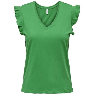 ONLY Onlmay Life S/S Frill V-Neck Top Box Jrs XS GREEN BEE XS ONLY Onlmay Life S/S Frill V-Neck Top Box Jrs XS GREEN BEE XS