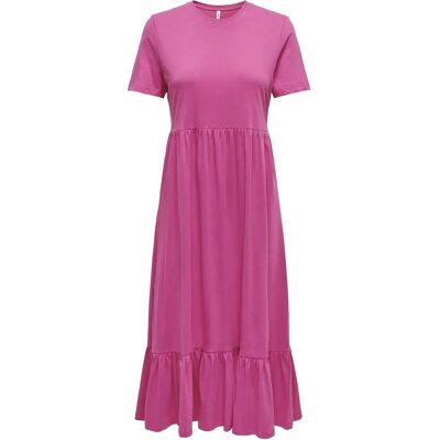 ONLY Onlmay Life S/S Peplum Calf Dress Jrs XS RASPBERRY ROSE XS ONLY Onlmay Life S/S Peplum Calf Dress Jrs XS RASPBERRY ROSE XS