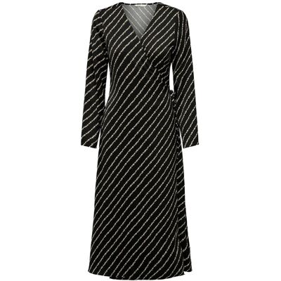 ONLY Onlthalia L/S Wrap Midi Dress Bf Ptm S BLACK S ONLY Onlthalia L/S Wrap Midi Dress Bf Ptm S BLACK S