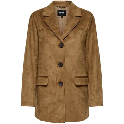 ONLY Onltulip Faux Suede Blazer Coat Otw S COGNAC S ONLY Onltulip Faux Suede Blazer Coat Otw S COGNAC S
