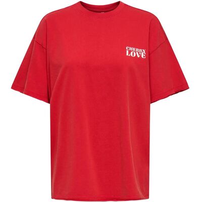 ONLY Onlkinna S/S Oversize Top Box Jrs L BARBADOS CHERRY L ONLY Onlkinna S/S Oversize Top Box Jrs L BARBADOS CHERRY L