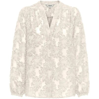 ONLY Onlkorsa Ls Jaquard Shirt Wvn XS EGRET XS ONLY Onlkorsa Ls Jaquard Shirt Wvn XS EGRET XS