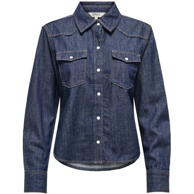 ONLY Onlcharlize Ls Dnm Shirt Akm Noos XS DARK BLUE DENIM XS ONLY Onlcharlize Ls Dnm Shirt Akm Noos XS DARK BLUE DENIM XS