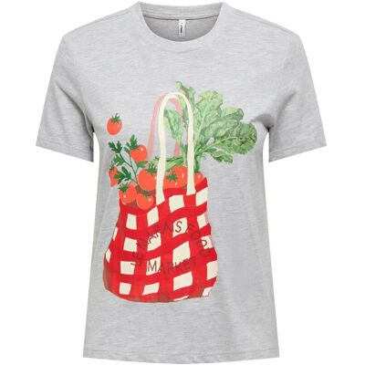 ONLY Onlvivvi Reg S/S Lovely Top Box Jrs XL LIGHT GREY MELANGE XL ONLY Onlvivvi Reg S/S Lovely Top Box Jrs XL LIGHT GREY MELANGE XL