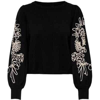 ONLY Onlmagnolia Ls Detail Pullover Knt XS BLACK XS ONLY Onlmagnolia Ls Detail Pullover Knt XS BLACK XS