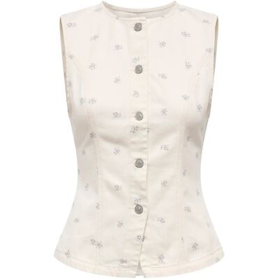 ONLY Onlnaomi Aop Waistcoat Otw XL EGRET XL ONLY Onlnaomi Aop Waistcoat Otw XL EGRET XL