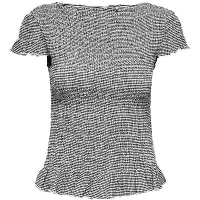 ONLY Onlcelle Cap Smock Boatneck Top Jrs S BLACK S ONLY Onlcelle Cap Smock Boatneck Top Jrs S BLACK S