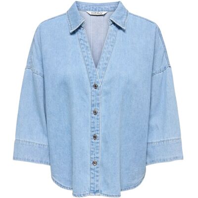 ONLY Onlmontes 3/4 Dnm Shirt Gua XL LIGHT BLUE DENIM XL ONLY Onlmontes 3/4 Dnm Shirt Gua XL LIGHT BLUE DENIM XL