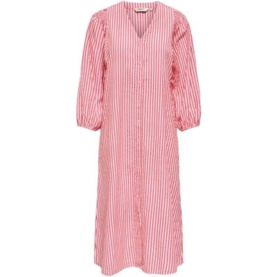 ONLY Onlrolly L/S Midi Stripe Dress Cs Wvn XS HIGH RISK RED XS ONLY Onlrolly L/S Midi Stripe Dress Cs Wvn XS HIGH RISK RED XS
