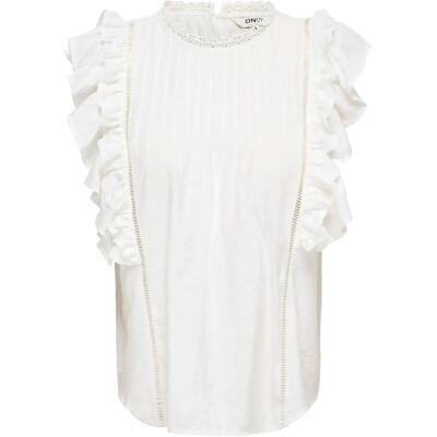 ONLY Onlluna Sl Frill Top Wvn XS CLOUD DANCER XS ONLY Onlluna Sl Frill Top Wvn XS CLOUD DANCER XS