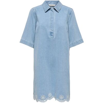 ONLY Onlbelle Ss Half Placket Dnm Dress Sij XS LIGHT BLUE DENIM XS ONLY Onlbelle Ss Half Placket Dnm Dress Sij XS LIGHT BLUE DENIM XS