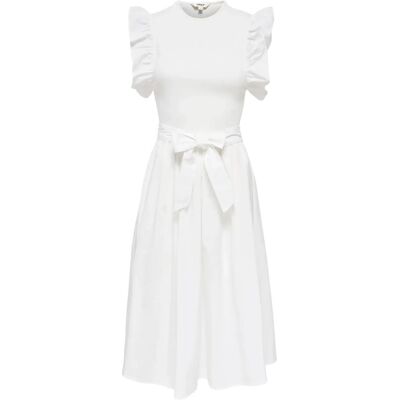 ONLY Onlavalora S/L Long Belt Dress Wvn Ex XS CLOUD DANCER XS ONLY Onlavalora S/L Long Belt Dress Wvn Ex XS CLOUD DANCER XS