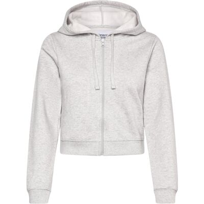 Organic Basics Weekend Crop Zip Hoodie L MISTY GREY MELANGE L Organic Basics Weekend Crop Zip Hoodie L MISTY GREY MELANGE L