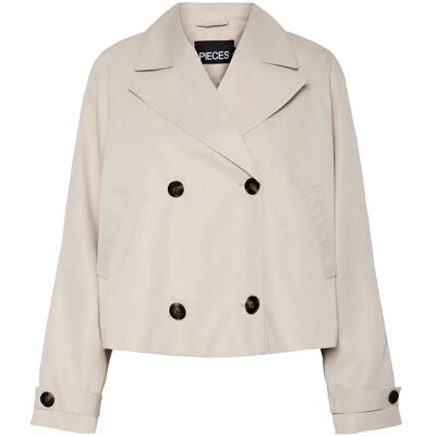 Pieces Pcscarlett Ls Short Trenchcoat Noos Bc L SILVER GRAY L Pieces Pcscarlett Ls Short Trenchcoat Noos Bc L SILVER GRAY L