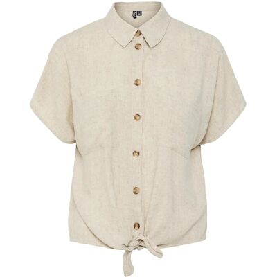Pieces Pcpia Linen Blend Ss Tie Shirt Wvn Noos M BIRCH M Pieces Pcpia Linen Blend Ss Tie Shirt Wvn Noos M BIRCH M