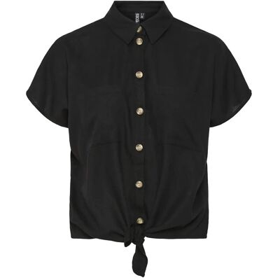 Pieces Pcpia Linen Blend Ss Tie Shirt Wvn Noos L BLACK L Pieces Pcpia Linen Blend Ss Tie Shirt Wvn Noos L BLACK L