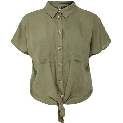 Pieces Pcpia Linen Blend Ss Tie Shirt Wvn Noos L DEEP LICHEN GREEN L Pieces Pcpia Linen Blend Ss Tie Shirt Wvn Noos L DEEP LICHEN GREEN L