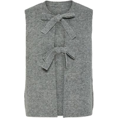 Pieces Pcsilly Sl Rev Tie Vest Knit Noos Bc XS MEDIUM GREY MELANGE XS Pieces Pcsilly Sl Rev Tie Vest Knit Noos Bc XS MEDIUM GREY MELANGE XS