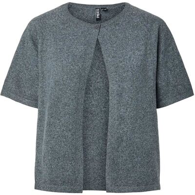 Pieces Pcbree Ss O-Neck Knit Cardigan Noos Bc S DARK GREY MELANGE S Pieces Pcbree Ss O-Neck Knit Cardigan Noos Bc S DARK GREY MELANGE S
