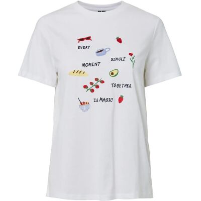 Pieces Pcgak Ss Embroidery T-Shirt Jrs Bc M BRIGHT WHITE M Pieces Pcgak Ss Embroidery T-Shirt Jrs Bc M BRIGHT WHITE M
