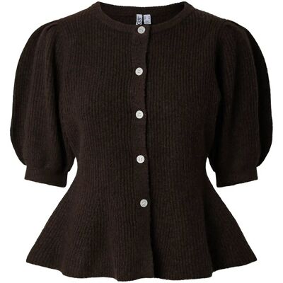 Pieces Pcsilly Ss Puff Knit Cardigan Noos Bc S HOT FUDGE S Pieces Pcsilly Ss Puff Knit Cardigan Noos Bc S HOT FUDGE S